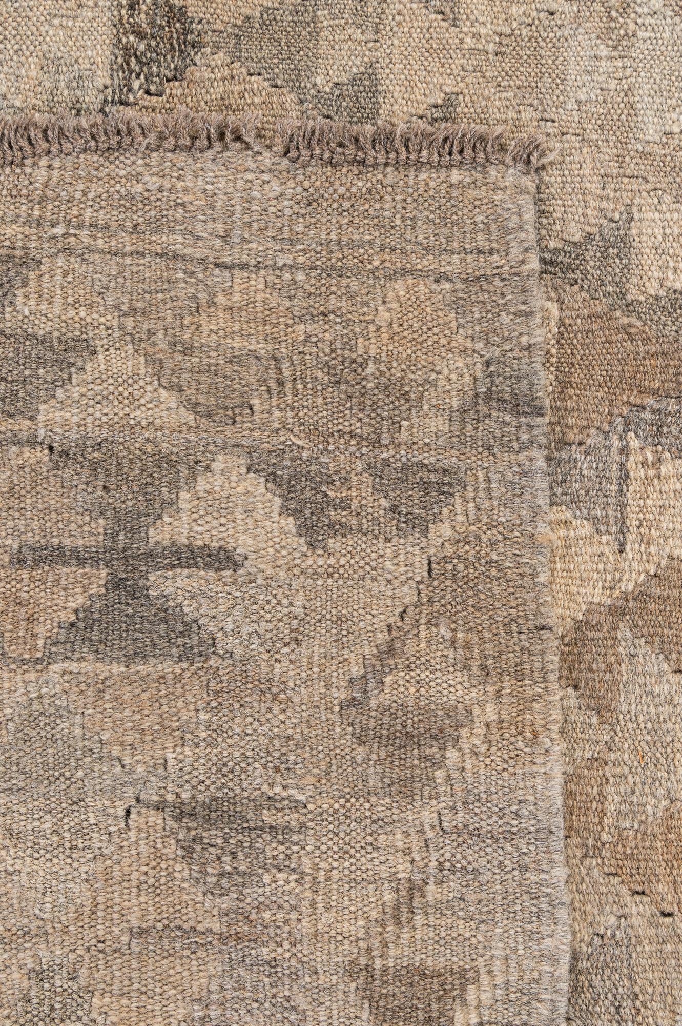 6' 8 x 10' 2 Hand Woven Kilim Maymana Wool Rug