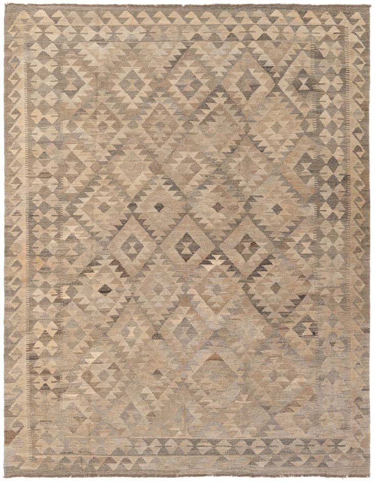 Detail image of 6' 8 x 10' 2 Hand Woven Kilim Maymana Wool Rug