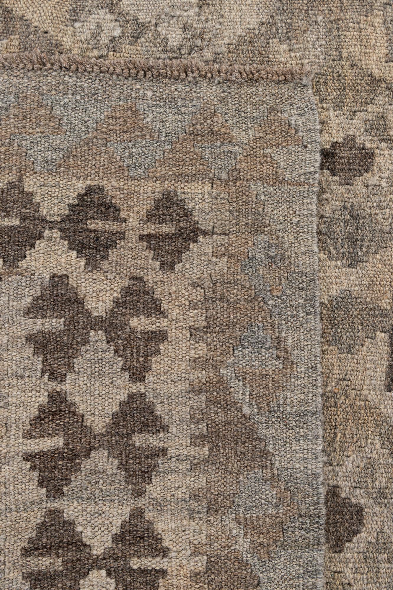 6' 6 x 10' Hand Woven Kilim Maymana Wool Rug