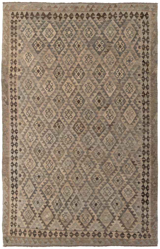6' 6 x 10' Hand Woven Kilim Maymana Wool Rug
