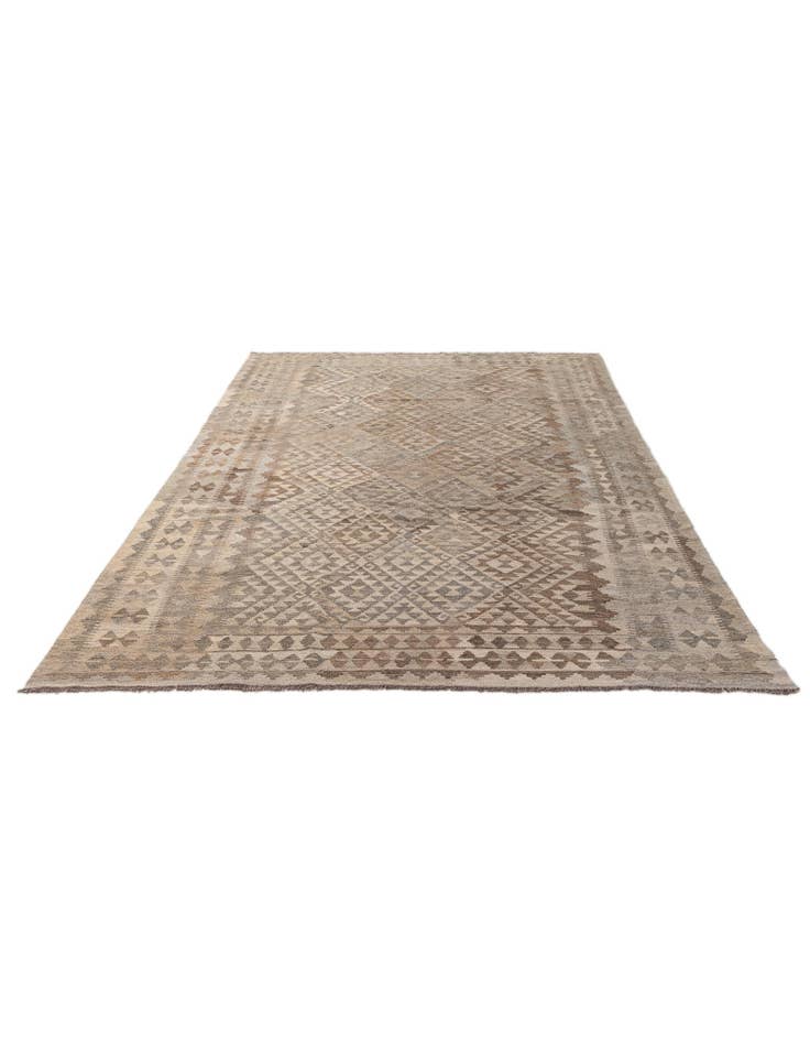 Detail image of 6' 6 x 10' 3 Hand Woven Kilim Maymana Wool Rug