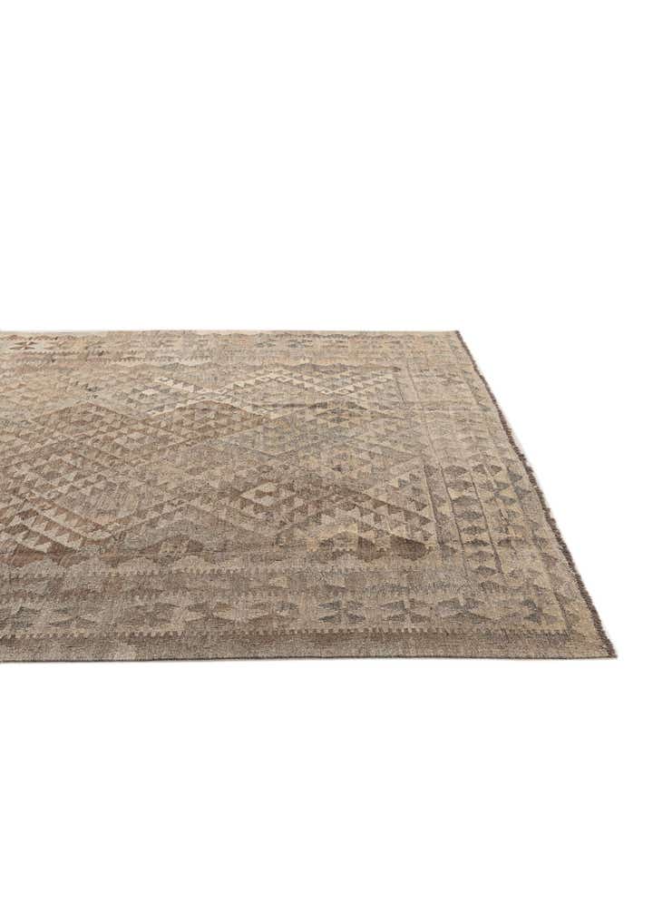 6' 6 x 10' 3 Hand Woven Kilim Maymana Wool Rug