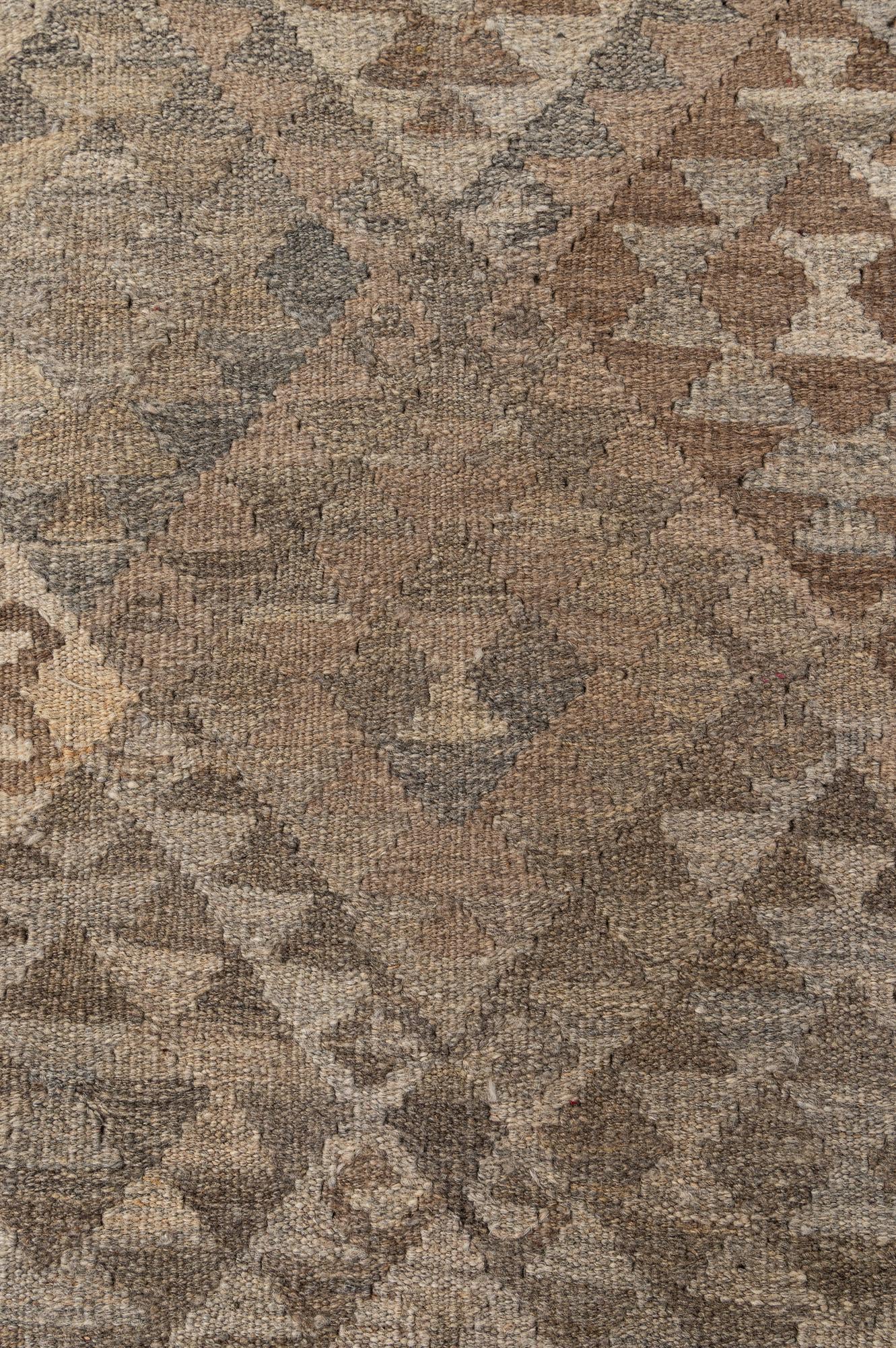 6' 6 x 10' 3 Hand Woven Kilim Maymana Wool Rug