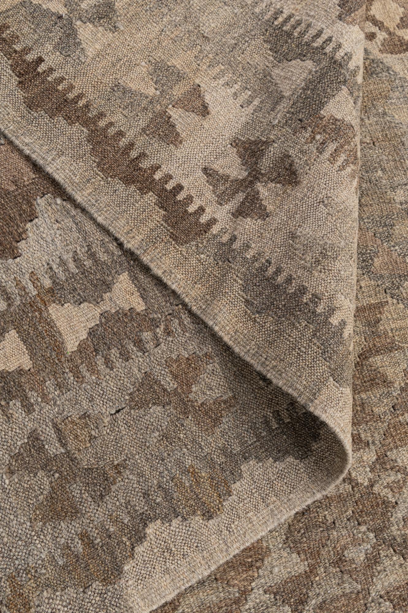 6' 6 x 10' 3 Hand Woven Kilim Maymana Wool Rug