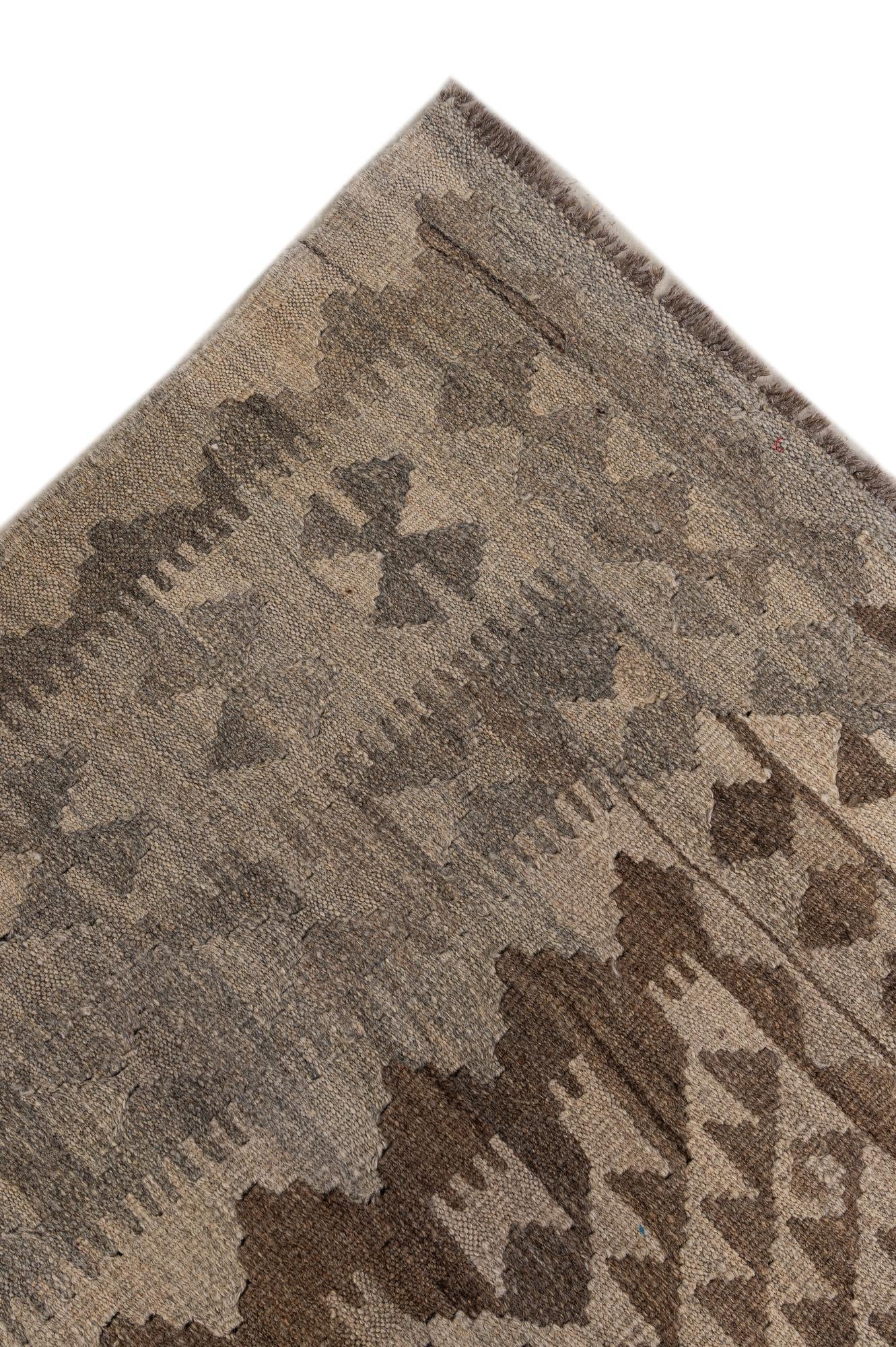 6' 6 x 10' 3 Hand Woven Kilim Maymana Wool Rug