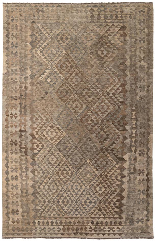 Detail image of 6' 6 x 10' 3 Hand Woven Kilim Maymana Wool Rug