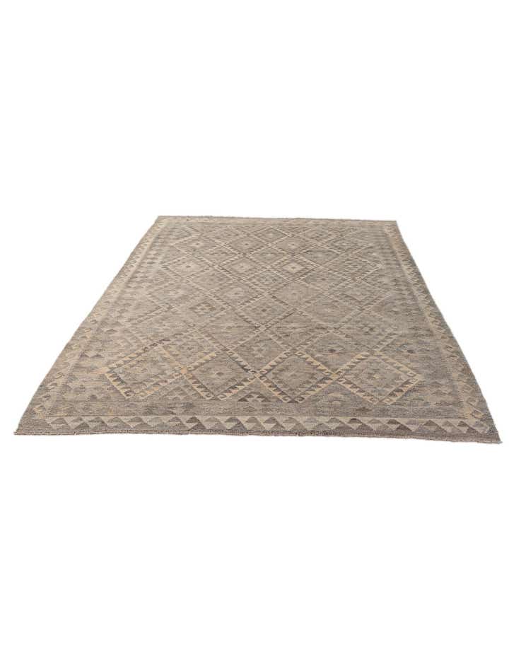 6' 6 x 10' Hand Woven Kilim Maymana Wool Rug