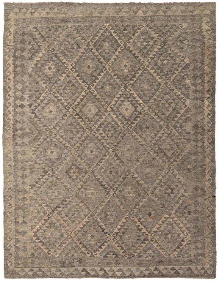 Detail image of 6' 6 x 10' Hand Woven Kilim Maymana Wool Rug