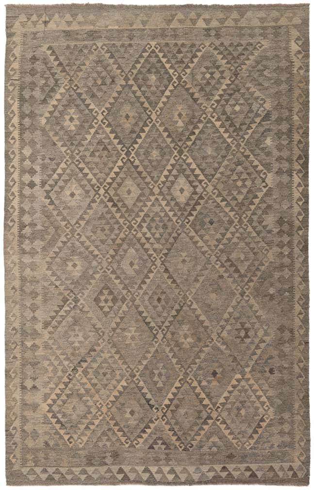 6' 6 x 10' Hand Woven Kilim Maymana Wool Rug