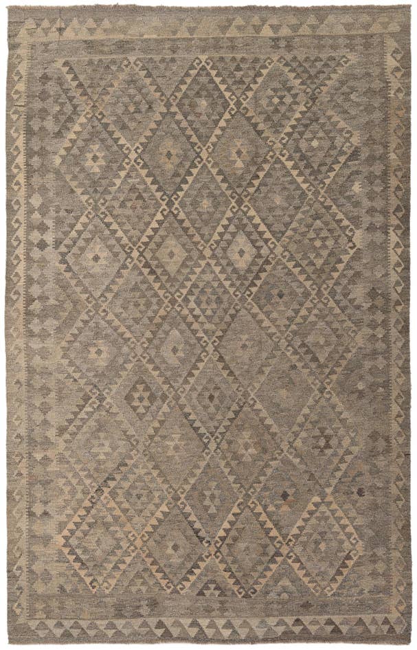 Detail image of 6' 6 x 10' Hand Woven Kilim Maymana Wool Rug