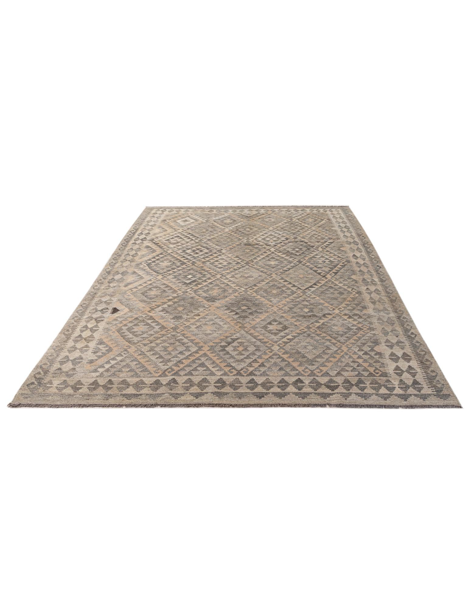 6' 10 x 10' 2 Hand Woven Kilim Maymana Wool Rug