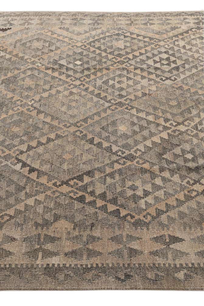 6' 10 x 10' 2 Hand Woven Kilim Maymana Wool Rug