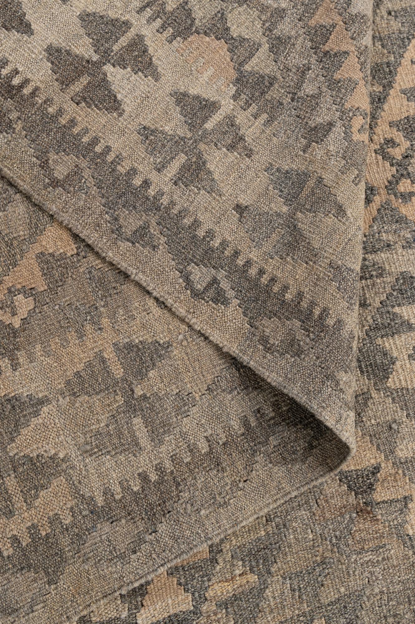 6' 10 x 10' 2 Hand Woven Kilim Maymana Wool Rug