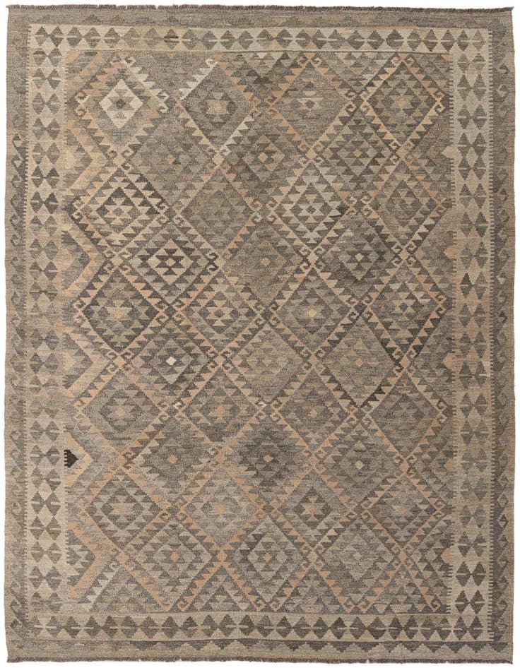 Detail image of 6' 10 x 10' 2 Hand Woven Kilim Maymana Wool Rug