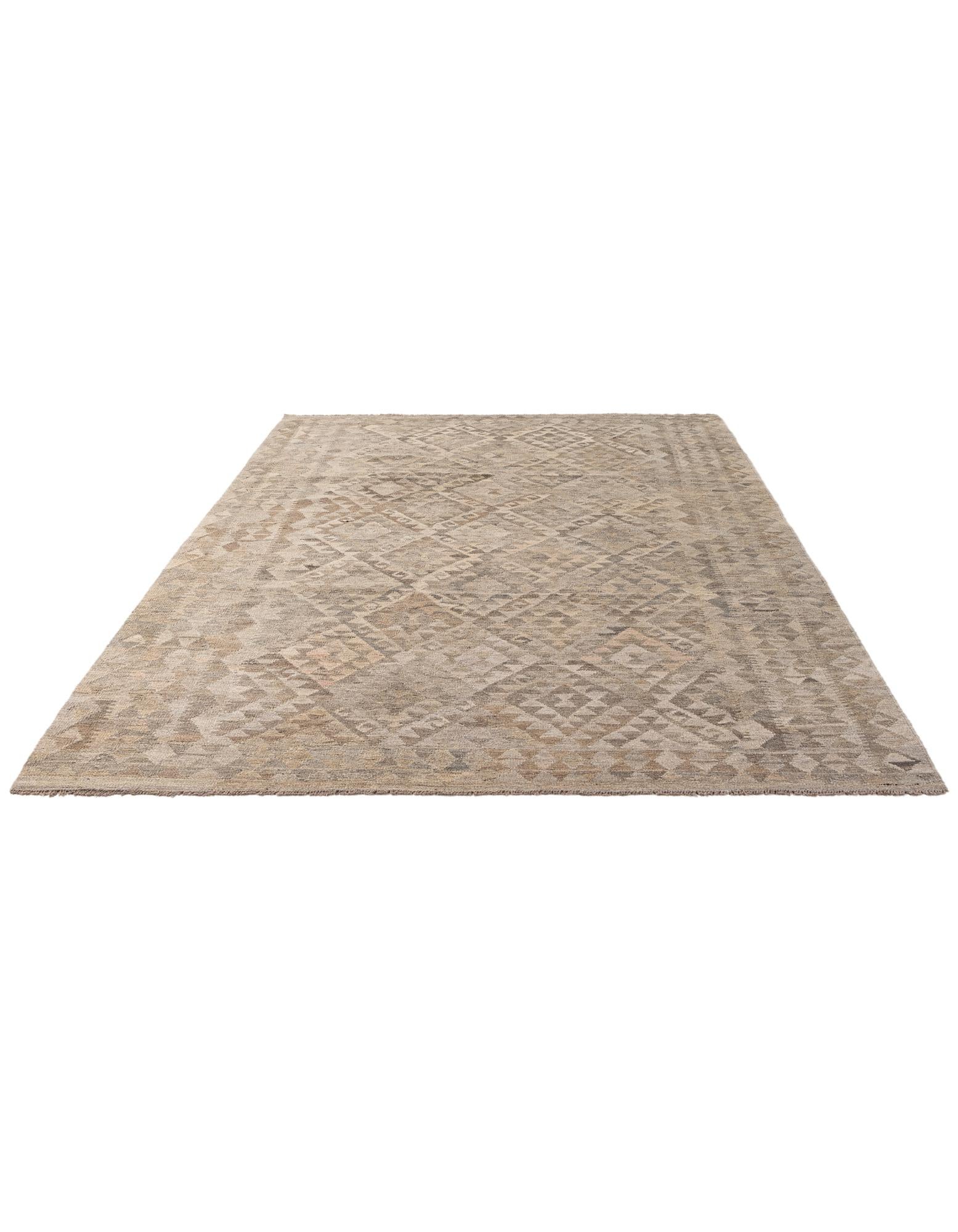6' 8 x 10' Hand Woven Kilim Maymana Wool Rug