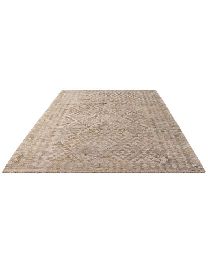6' 8 x 10' Hand Woven Kilim Maymana Wool Rug