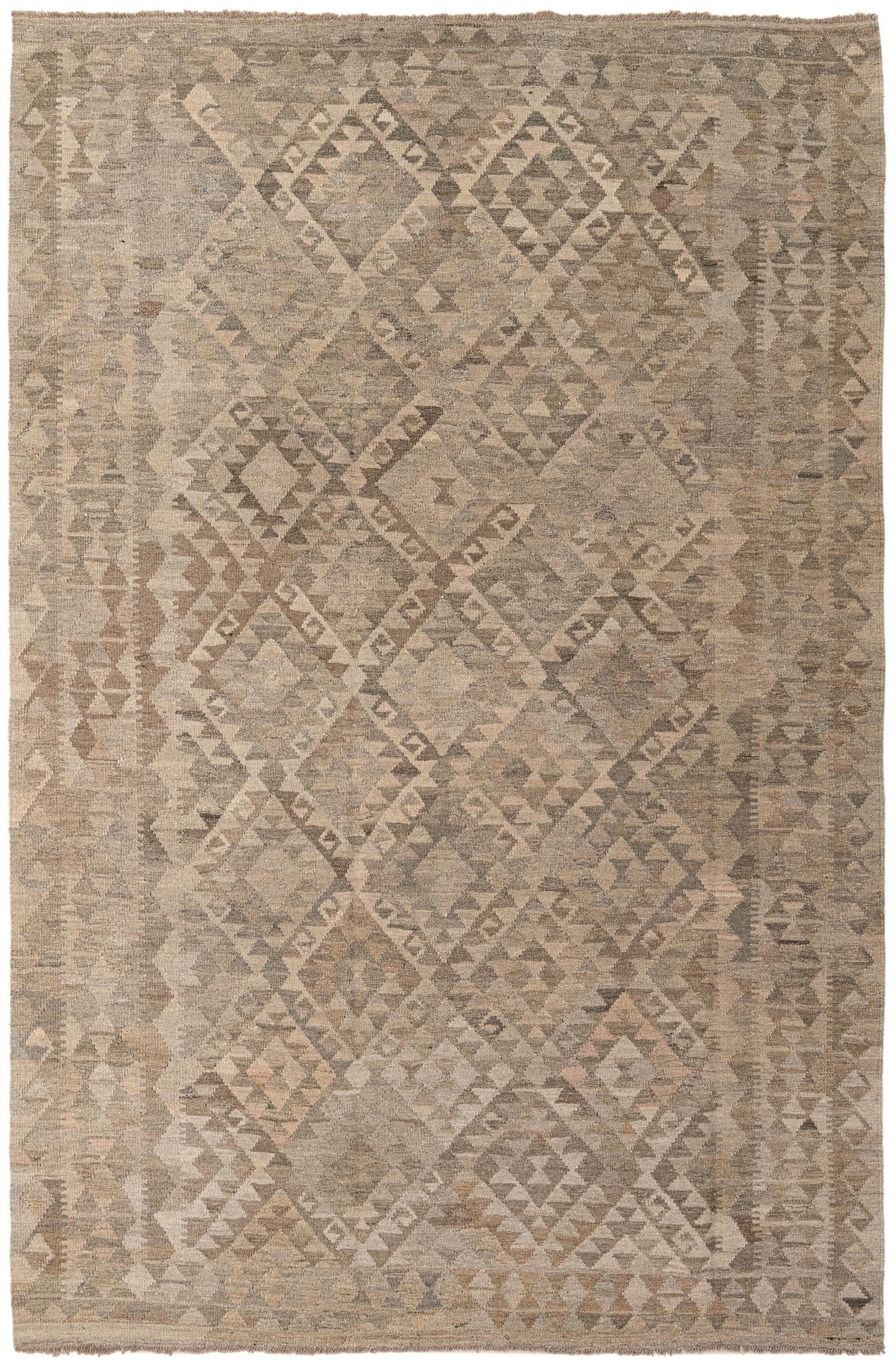 6' 8 x 10' Hand Woven Kilim Maymana Wool Rug
