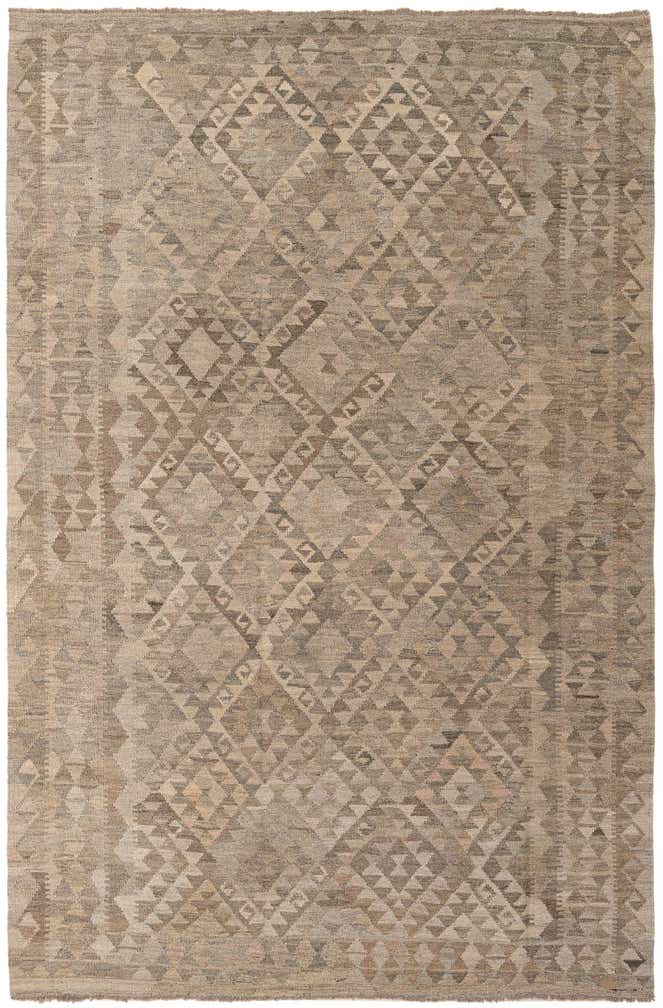 6' 8 x 10' Hand Woven Kilim Maymana Wool Rug