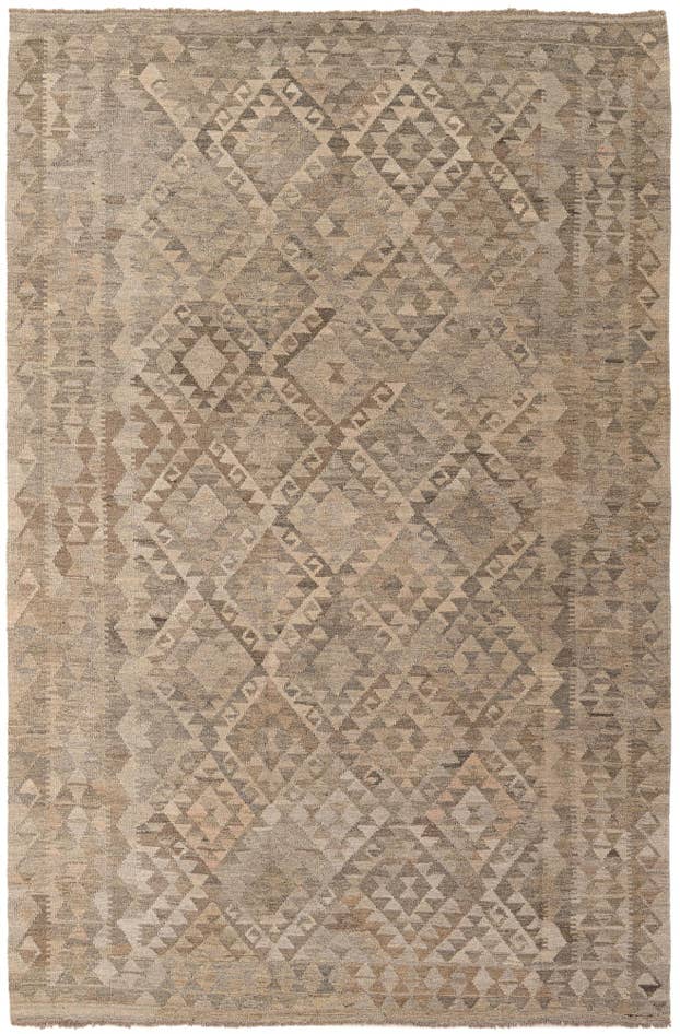Detail image of 6' 8 x 10' Hand Woven Kilim Maymana Wool Rug