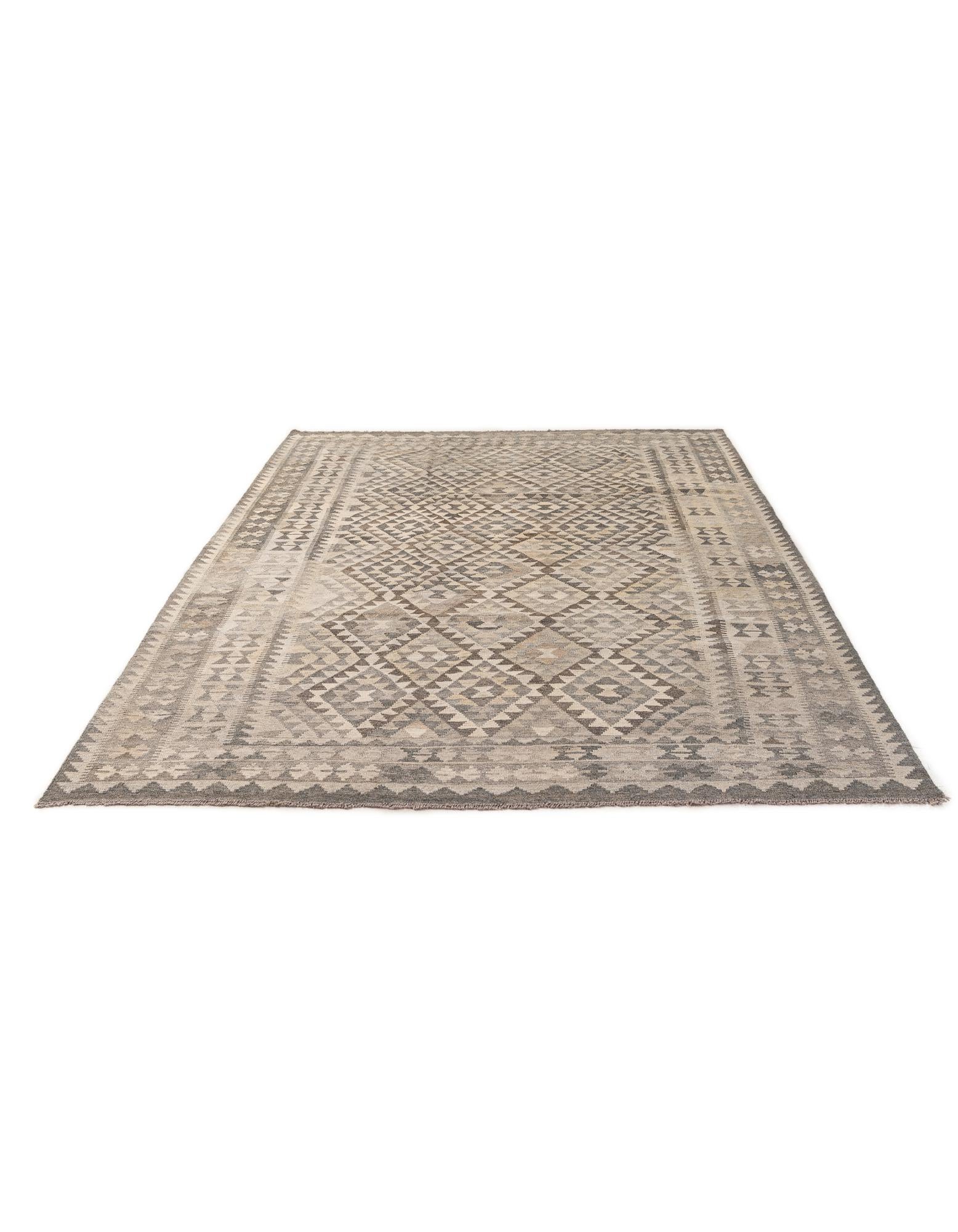 6' 9 x 10' 1 Hand Woven Kilim Maymana Wool Rug