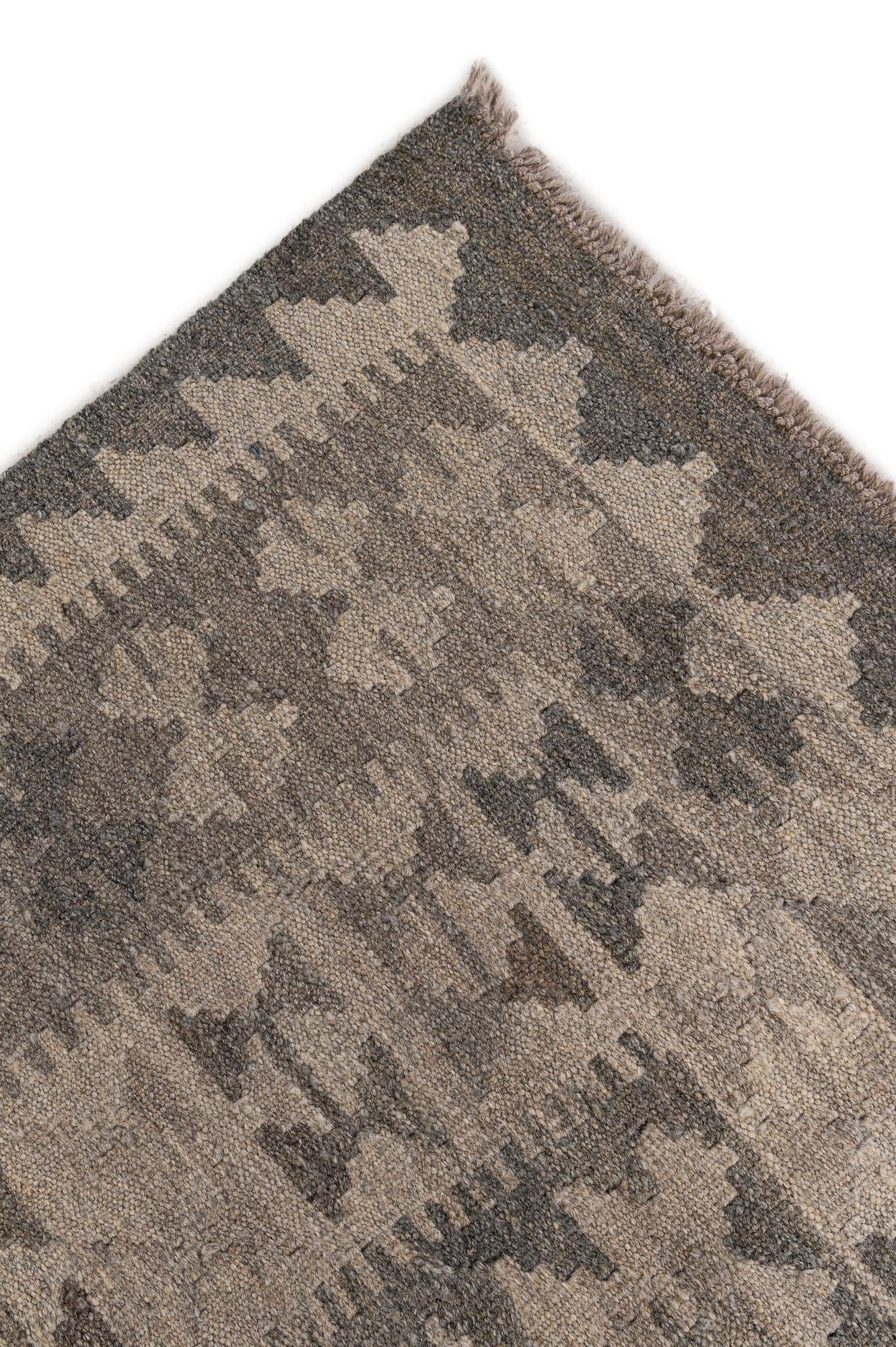 6' 9 x 10' 1 Hand Woven Kilim Maymana Wool Rug
