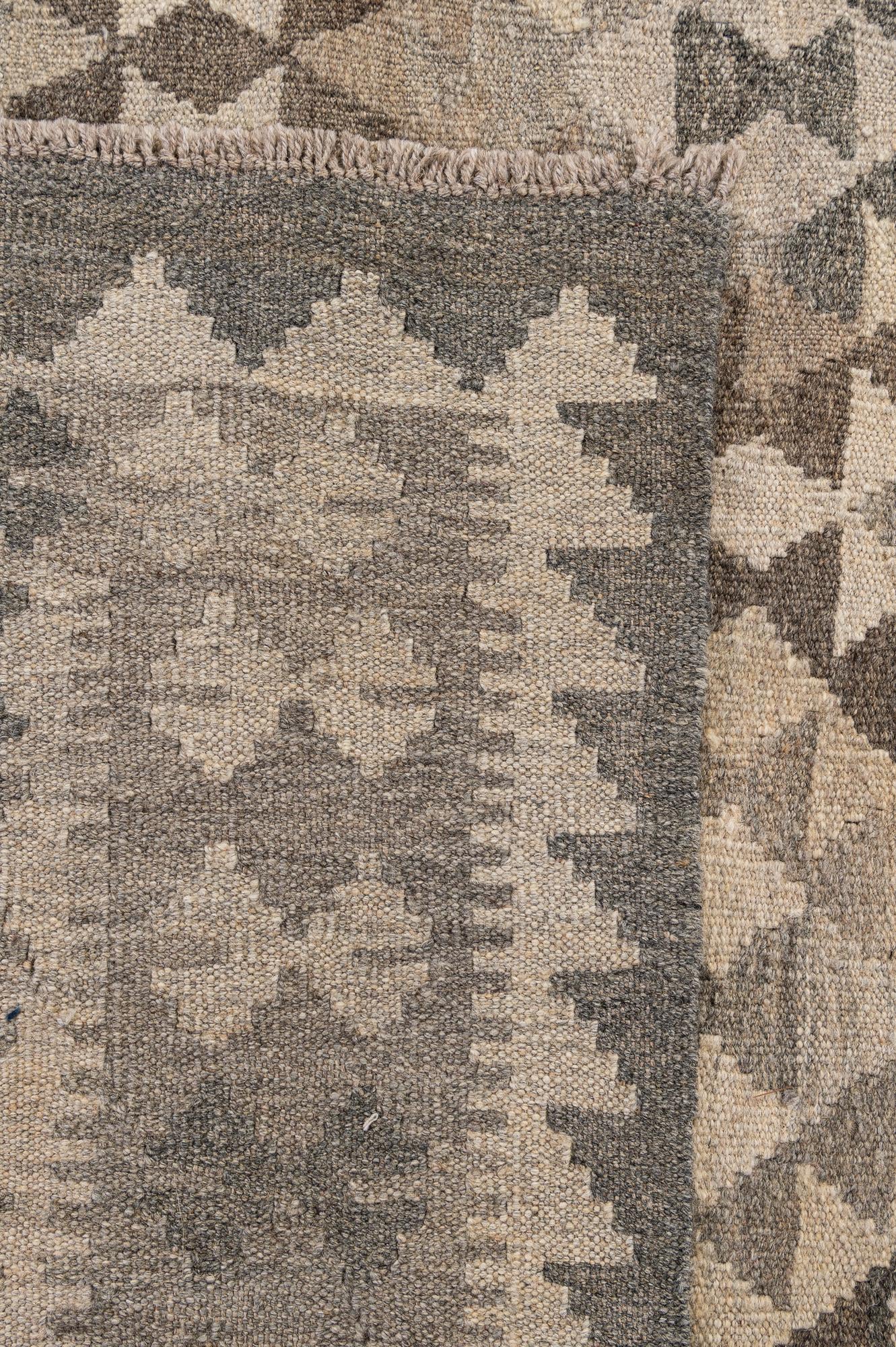 6' 9 x 10' 1 Hand Woven Kilim Maymana Wool Rug