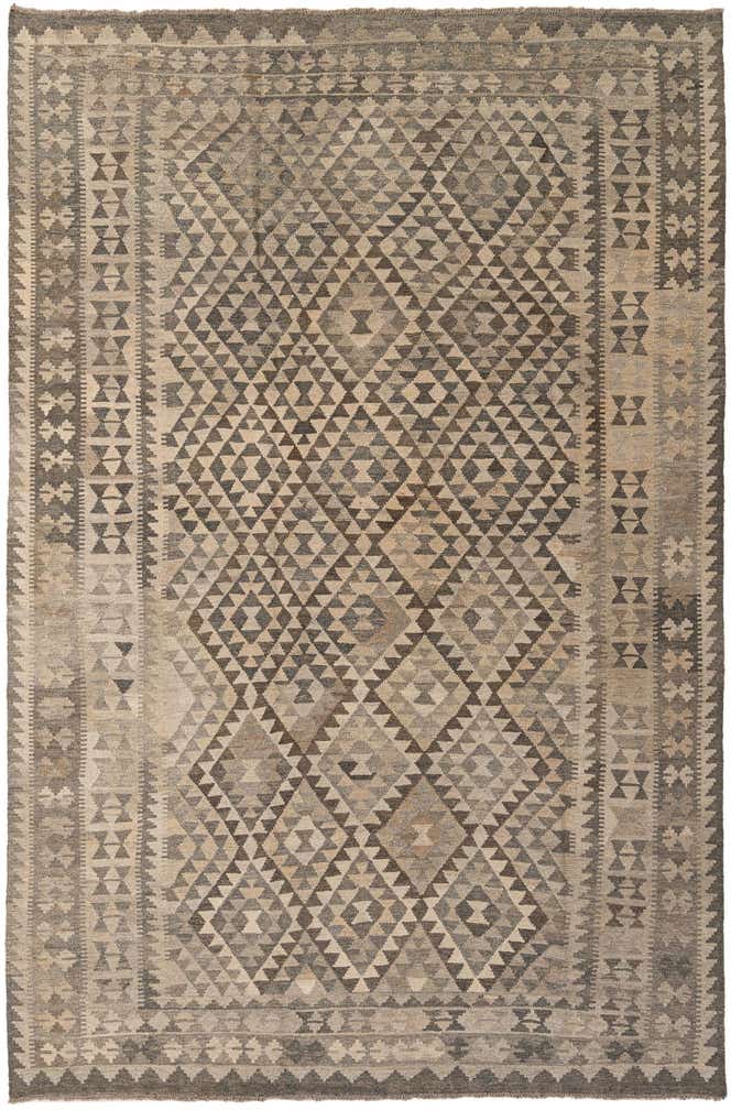 6' 9 x 10' 1 Hand Woven Kilim Maymana Wool Rug