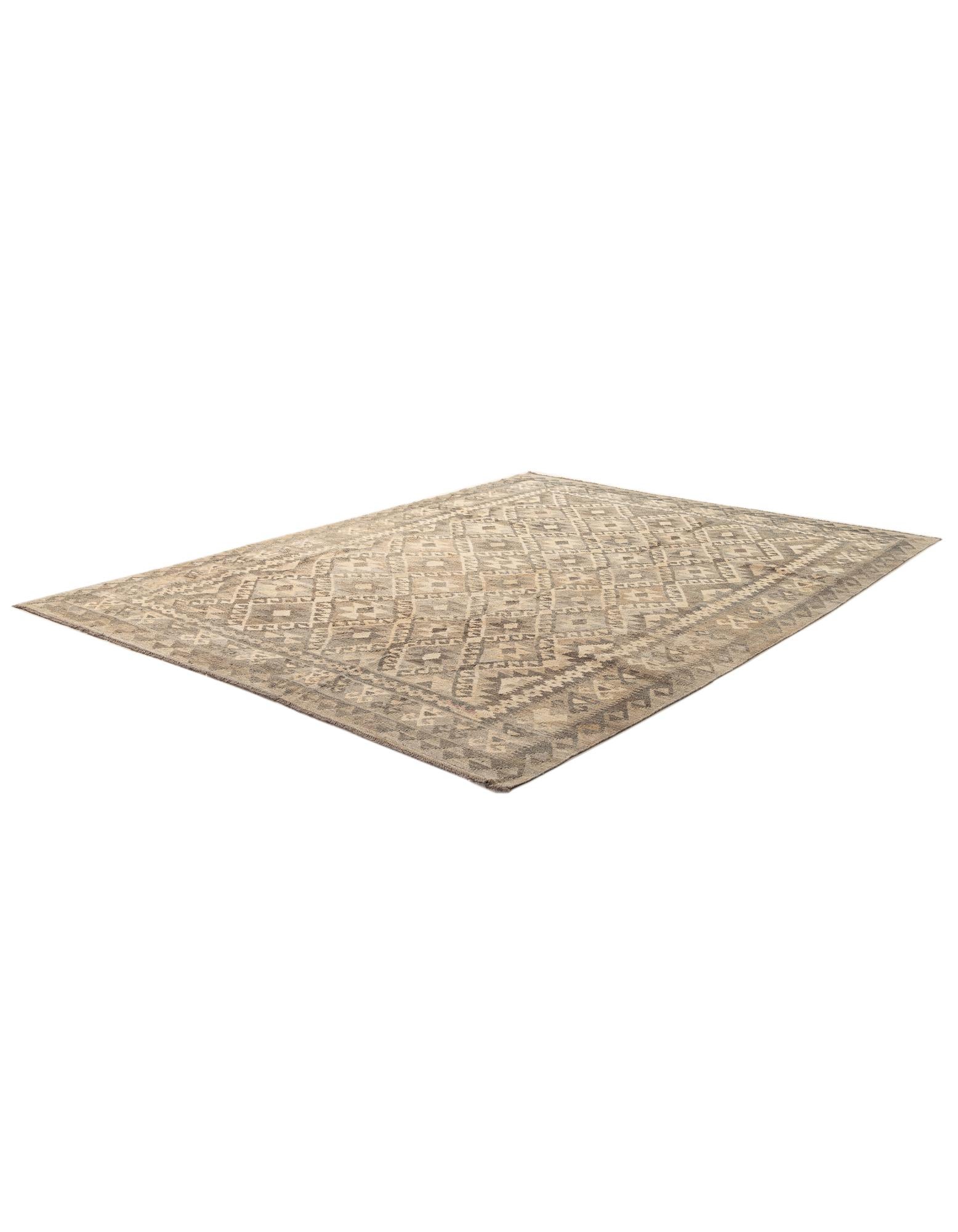 6' 9 x 9' 5 Hand Woven Kilim Maymana Wool Rug