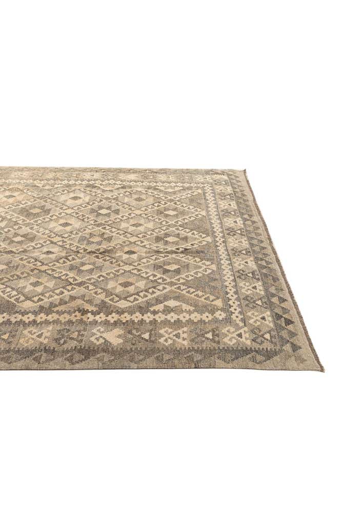 6' 9 x 9' 5 Hand Woven Kilim Maymana Wool Rug