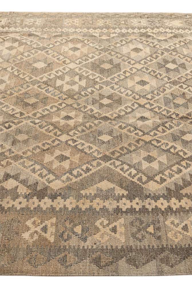 6' 9 x 9' 5 Hand Woven Kilim Maymana Wool Rug