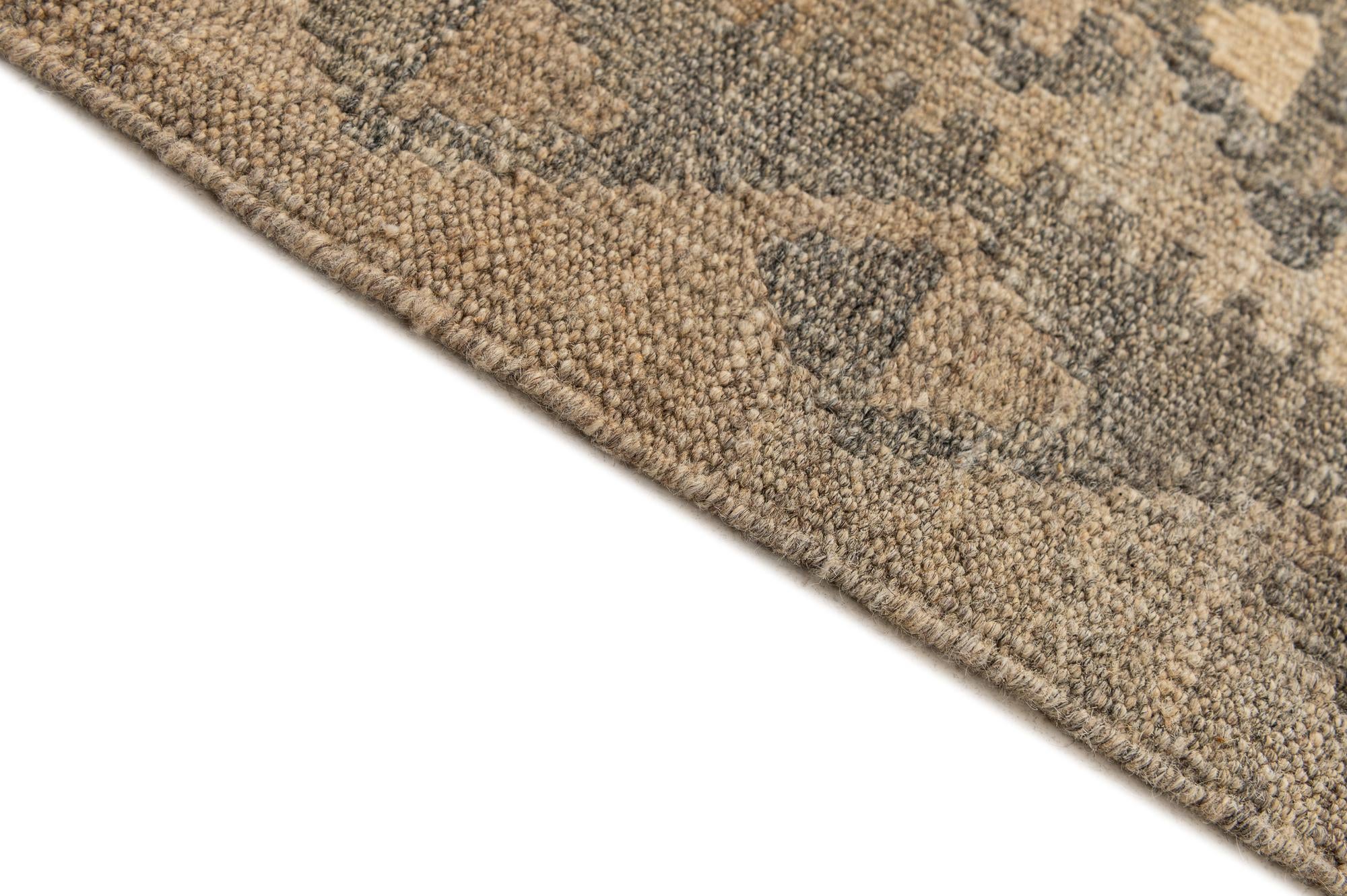 6' 9 x 9' 5 Hand Woven Kilim Maymana Wool Rug
