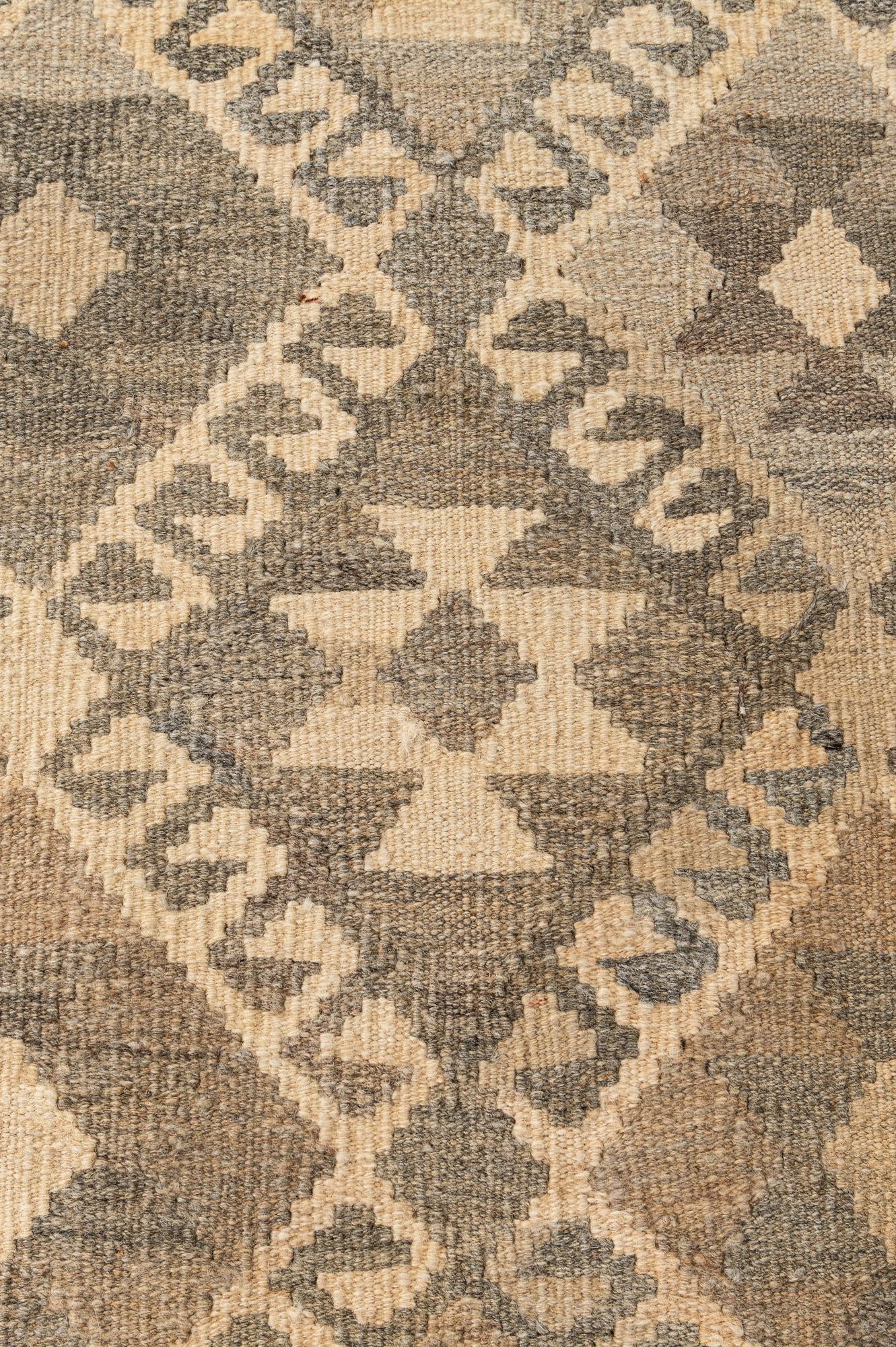 6' 9 x 9' 5 Hand Woven Kilim Maymana Wool Rug