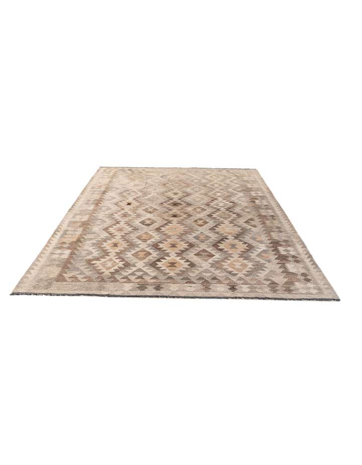 7' 4 x 9' 5 Hand Woven Kilim Maymana Wool Rug