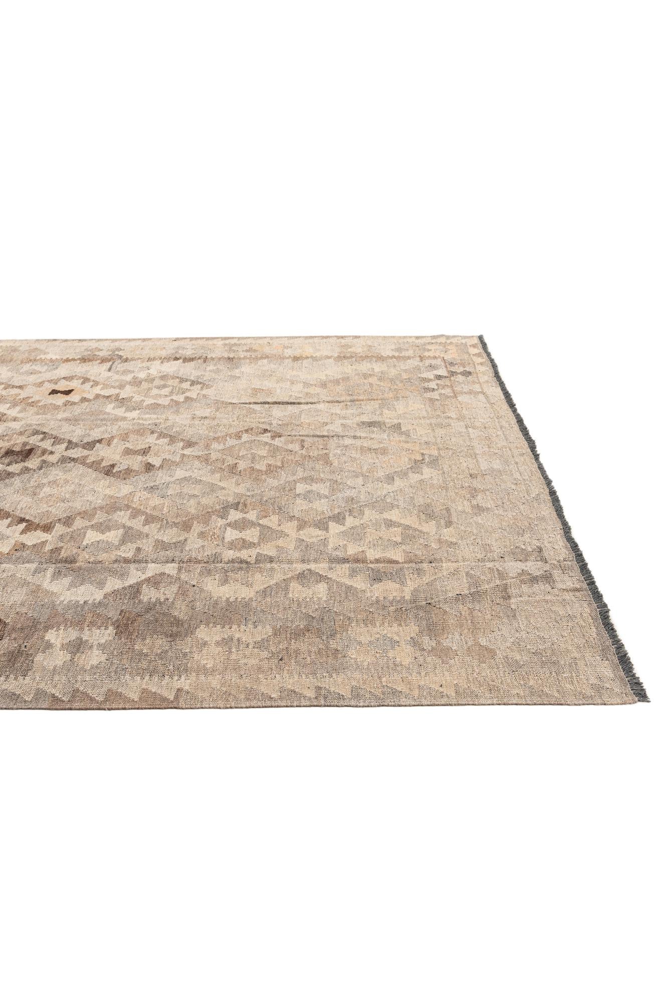7' 4 x 9' 5 Hand Woven Kilim Maymana Wool Rug