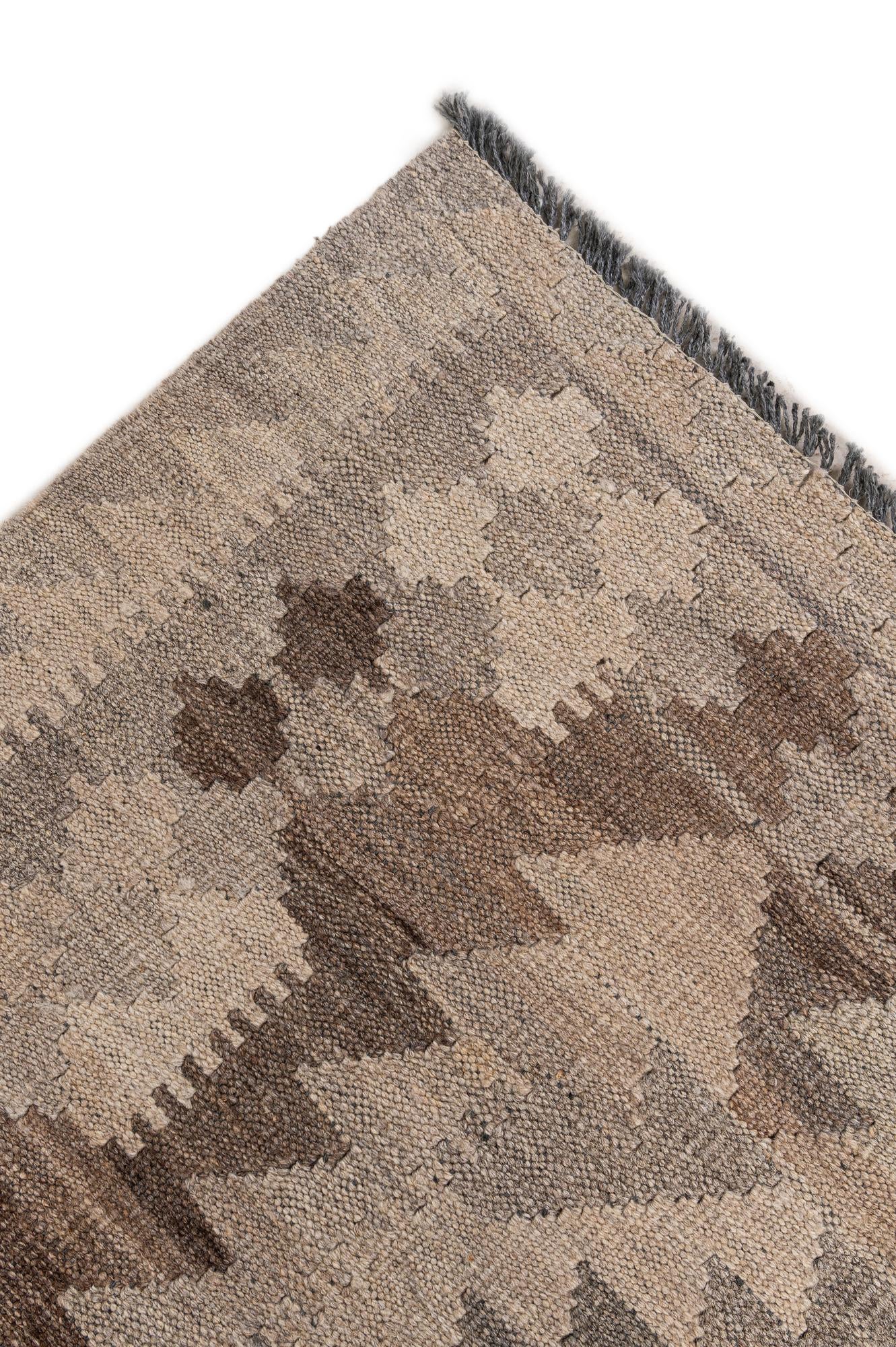 7' 4 x 9' 5 Hand Woven Kilim Maymana Wool Rug