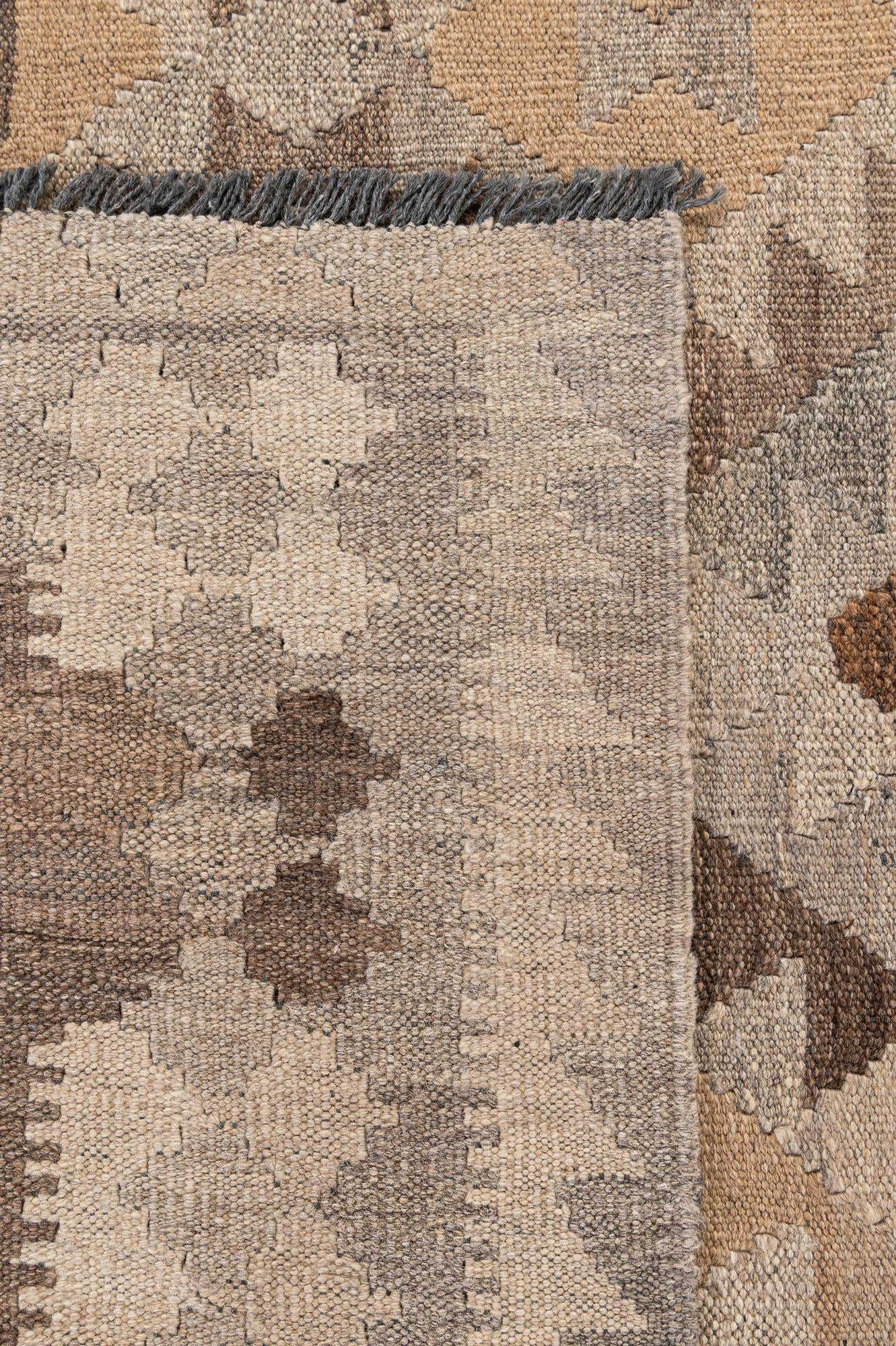 7' 4 x 9' 5 Hand Woven Kilim Maymana Wool Rug