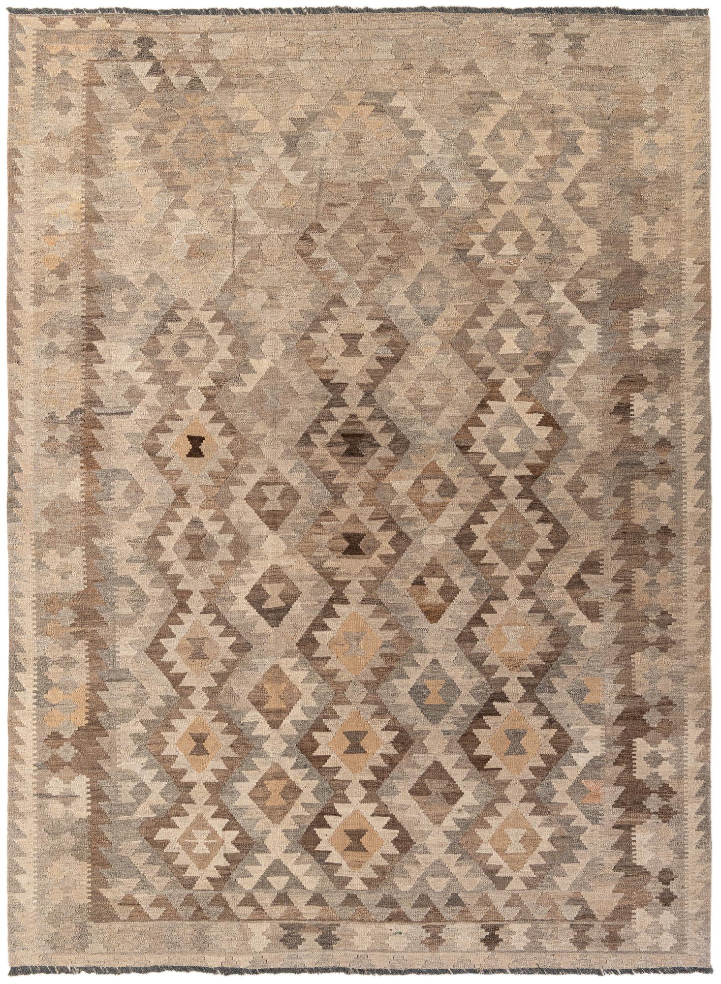 7' 4 x 9' 5 Hand Woven Kilim Maymana Wool Rug