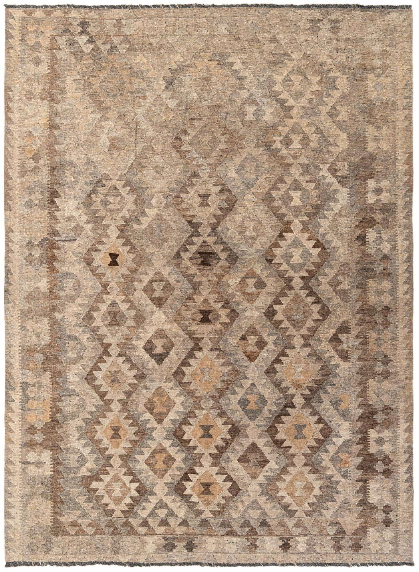 7' 4 x 9' 5 Hand Woven Kilim Maymana Wool Rug