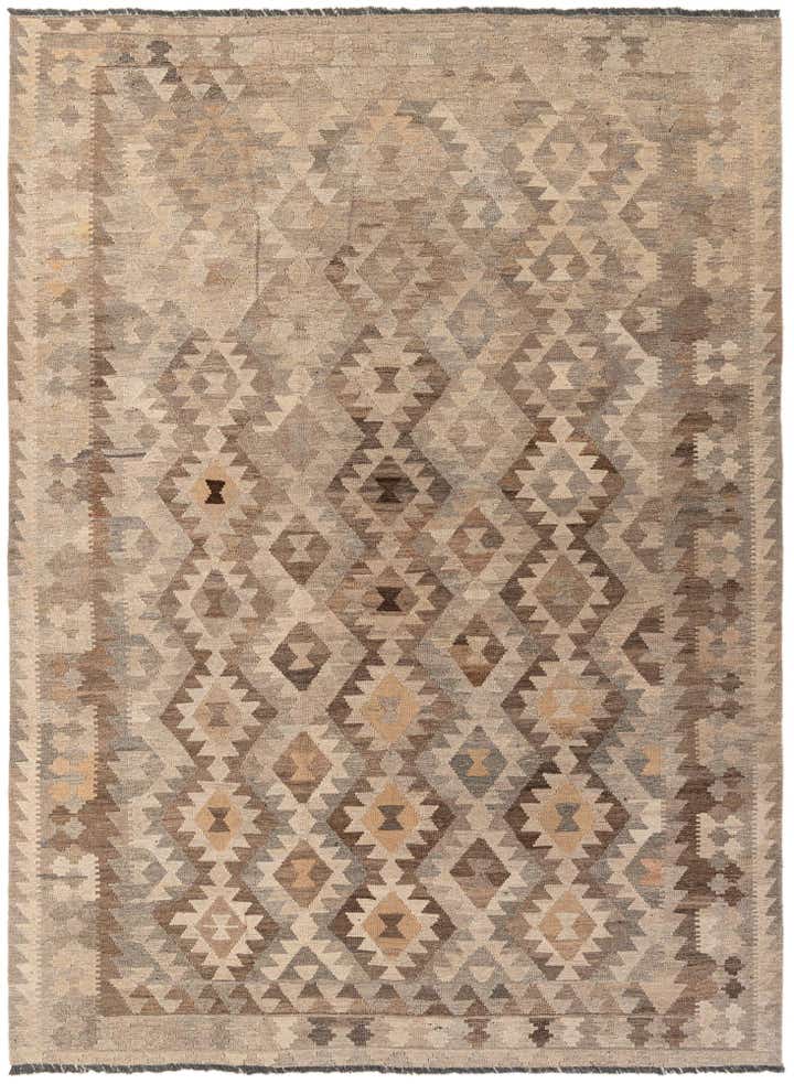 7' 4 x 9' 5 Hand Woven Kilim Maymana Wool Rug