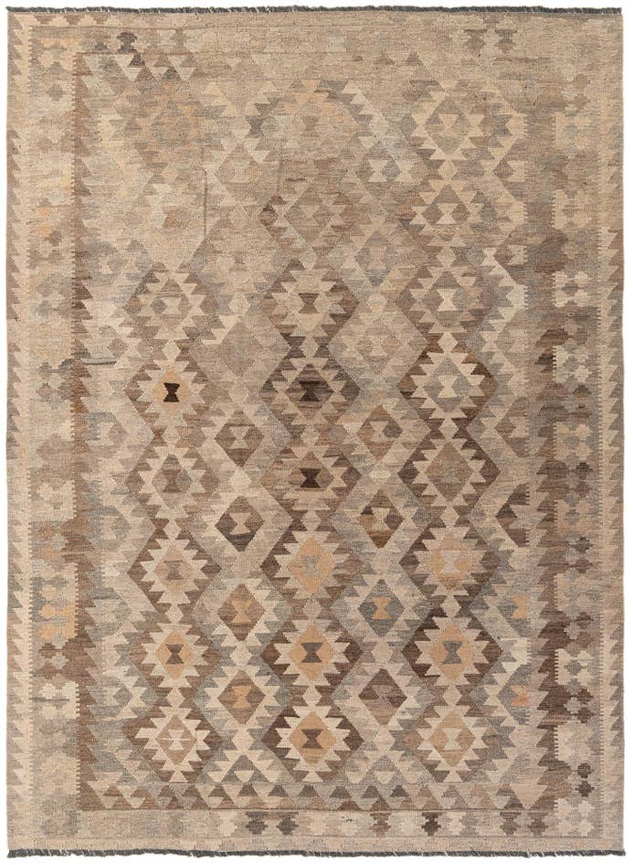 Detail image of 7' 4 x 9' 5 Hand Woven Kilim Maymana Wool Rug
