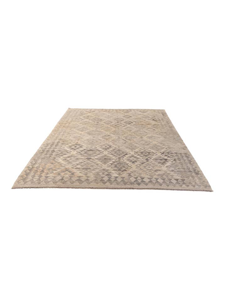 Detail image of 6' 10 x 9' 5 Hand Woven Kilim Maymana Wool Rug
