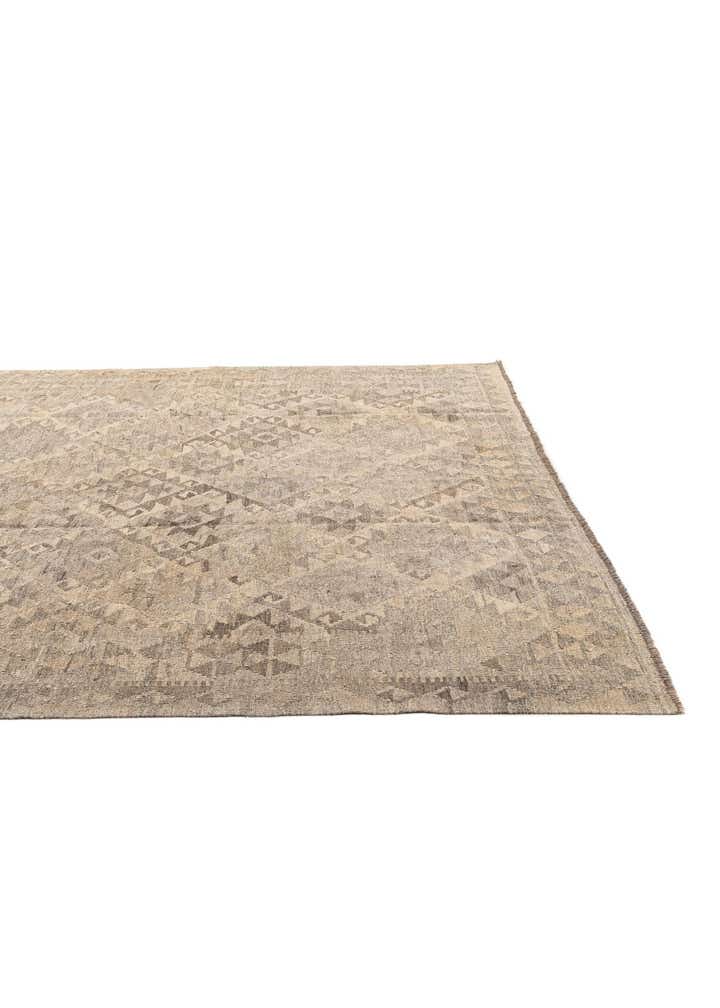 6' 10 x 9' 5 Hand Woven Kilim Maymana Wool Rug