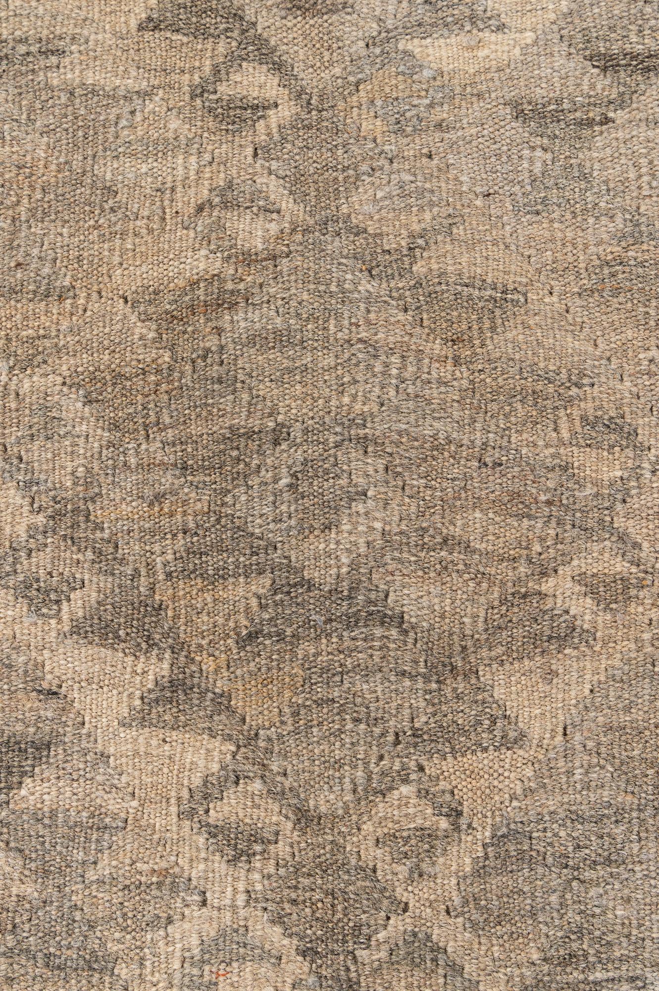 6' 10 x 9' 5 Hand Woven Kilim Maymana Wool Rug