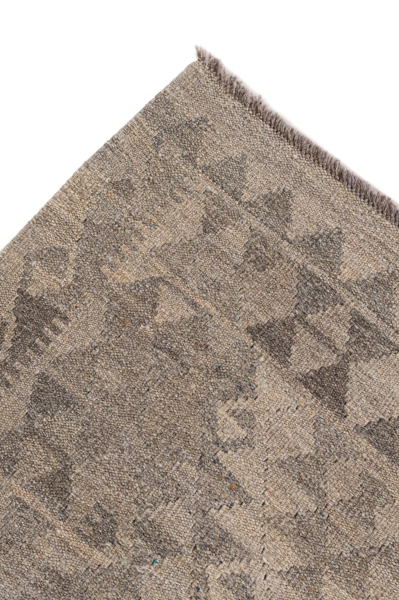 6' 10 x 9' 5 Hand Woven Kilim Maymana Wool Rug