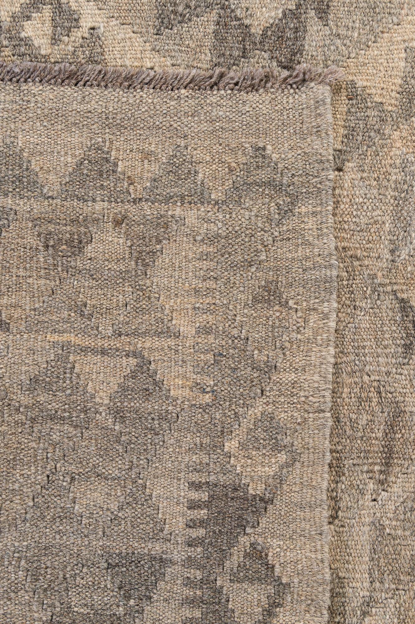 6' 10 x 9' 5 Hand Woven Kilim Maymana Wool Rug