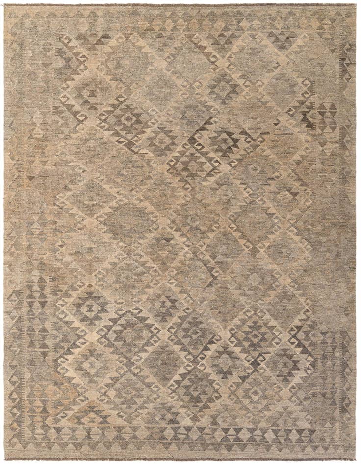 Detail image of 6' 10 x 9' 5 Hand Woven Kilim Maymana Wool Rug