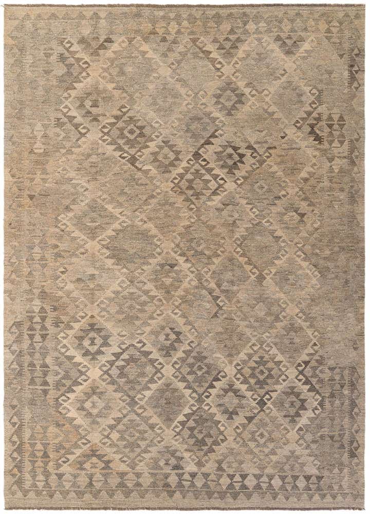 6' 10 x 9' 5 Hand Woven Kilim Maymana Wool Rug