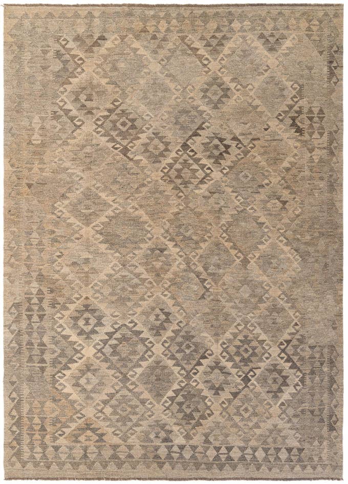 Detail image of 6' 10 x 9' 5 Hand Woven Kilim Maymana Wool Rug