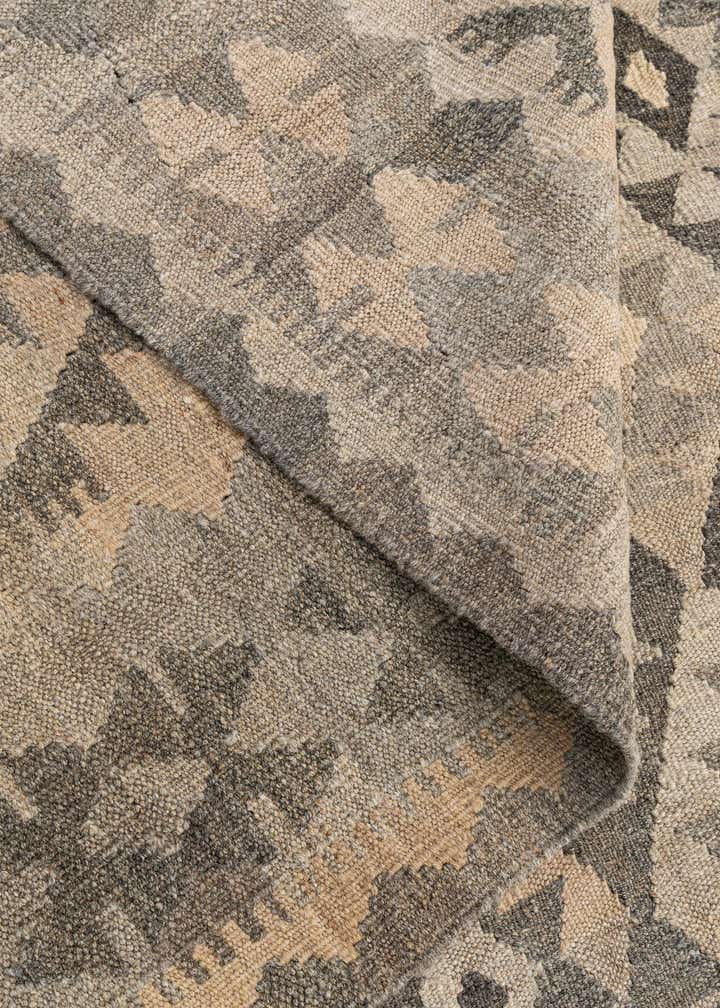 6' 11 x 9' 7 Hand Woven Kilim Maymana Wool Rug