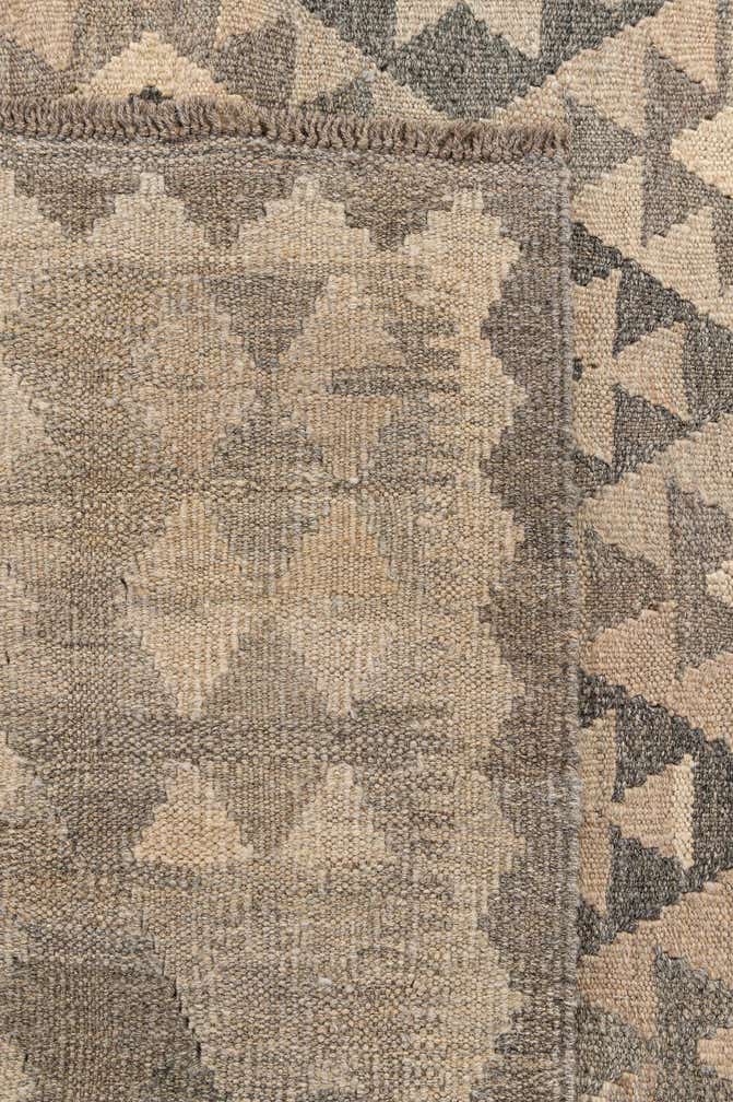 6' 11 x 9' 7 Hand Woven Kilim Maymana Wool Rug